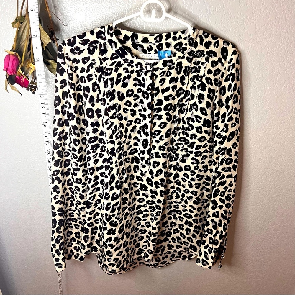 Veronica Beard | 100% silk Harmony Animal-Print Pintucked Blouse, Size 10 EUC​